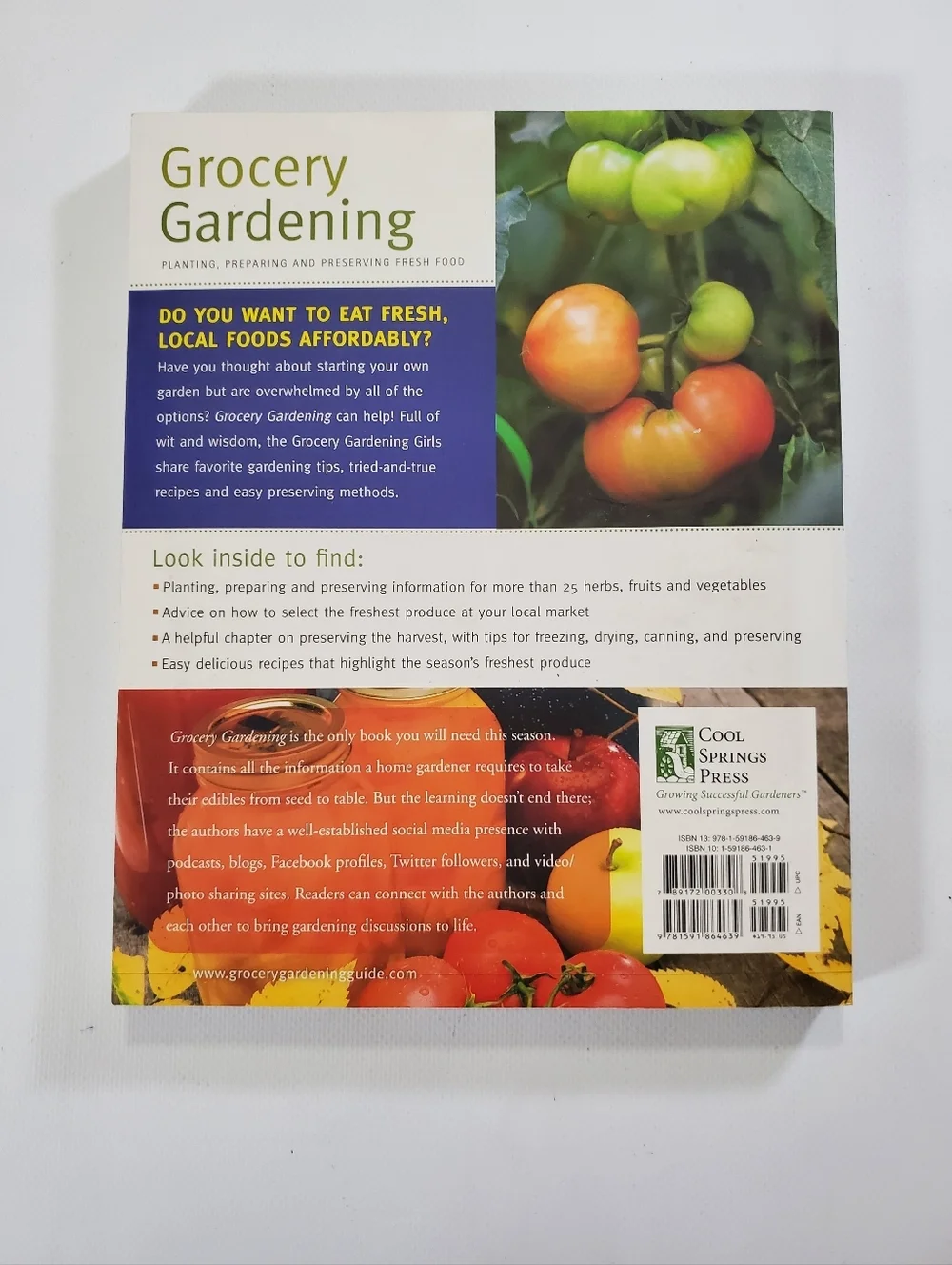 🟢 Grocery Gardening Cookbook by Jean Ann Van Krevelen Planting Preserving